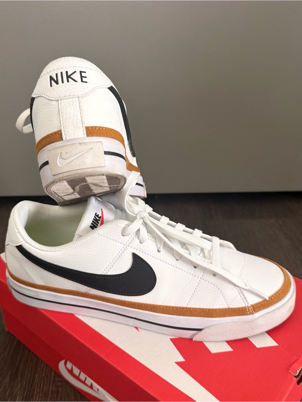 Nike Court Legacy Next Nature White Black Tan - Picture 2 of 9